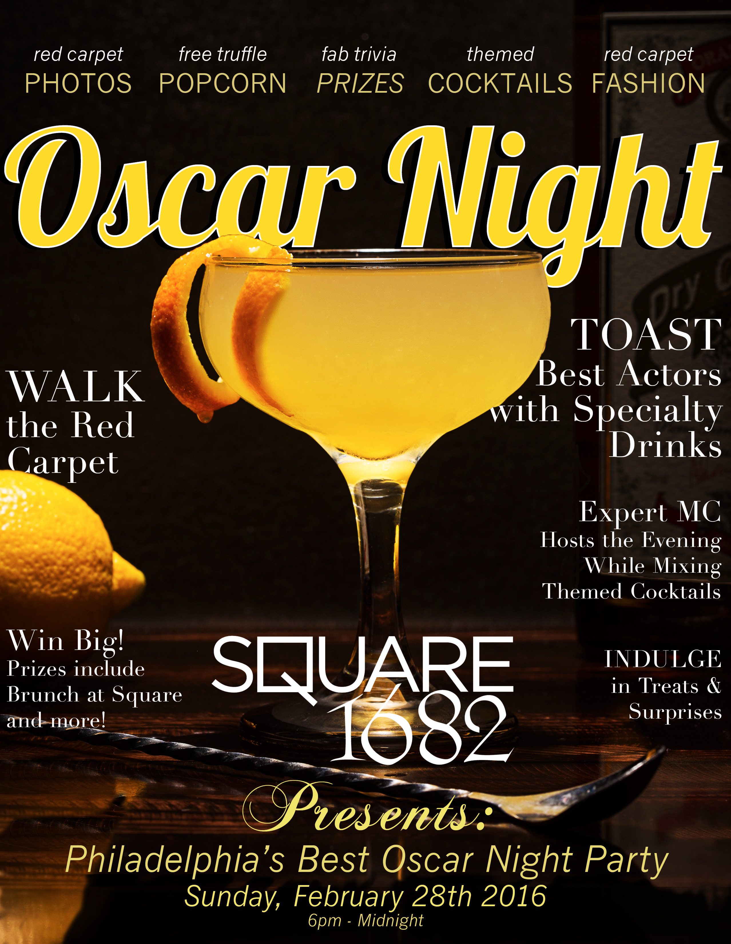 Square 1682 Rolls Out Red Carpet for Annual Oscar Night Party