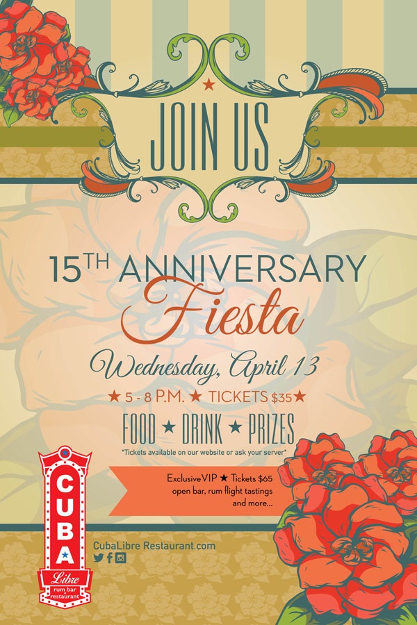 Cuba Libre Restaurant & Rum Bar Celebrates 15 Years in Philadelphia With a Huge Celebration on April 13