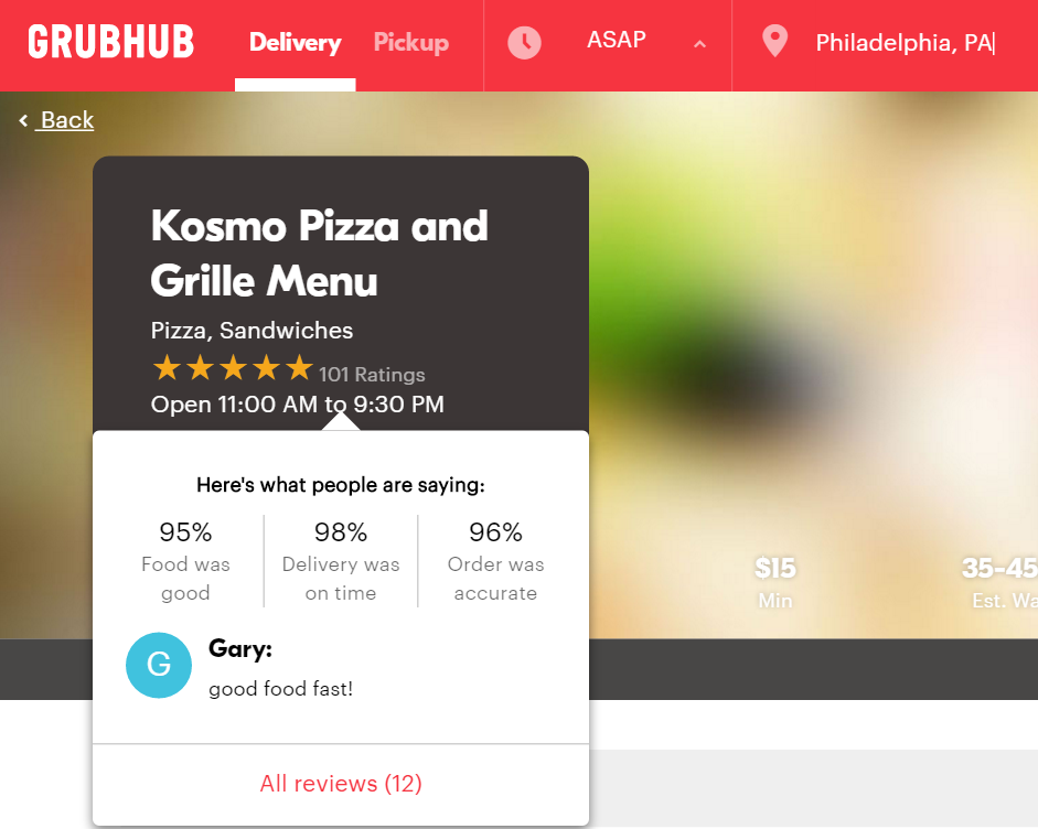 Grubhub Unveils New, Faceted Ratings and Reviews System