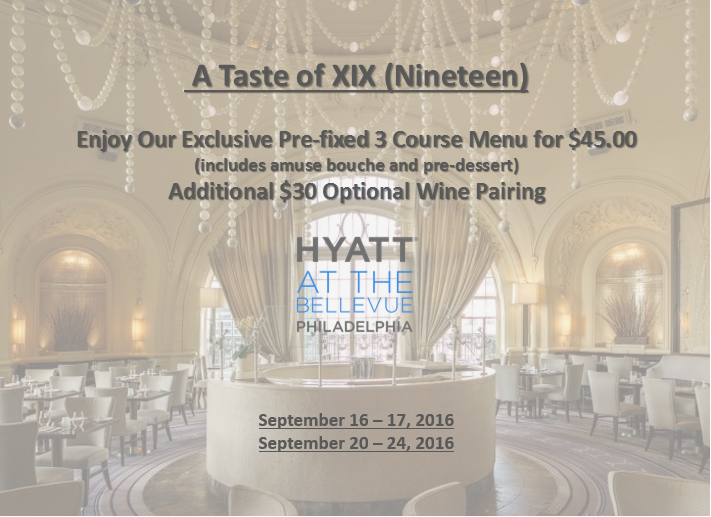 Special XIX (Nineteen) Tasting Menu