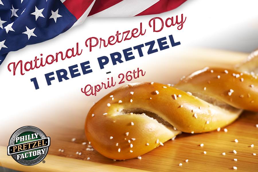 Free Soft Pretzel for Everybody on National Pretzel Day at Philly Pretzel Factory Locations