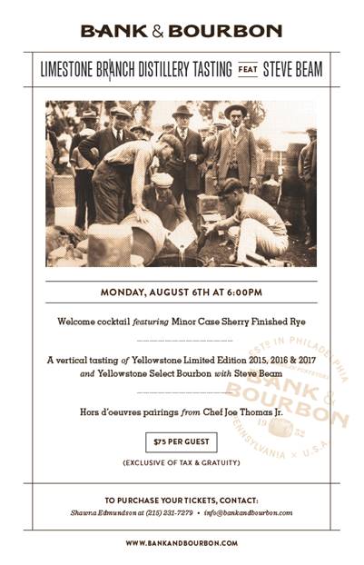 Drink with Master Distiller Steve Beam of Limestone Branch Distillery at Bank & Bourbon