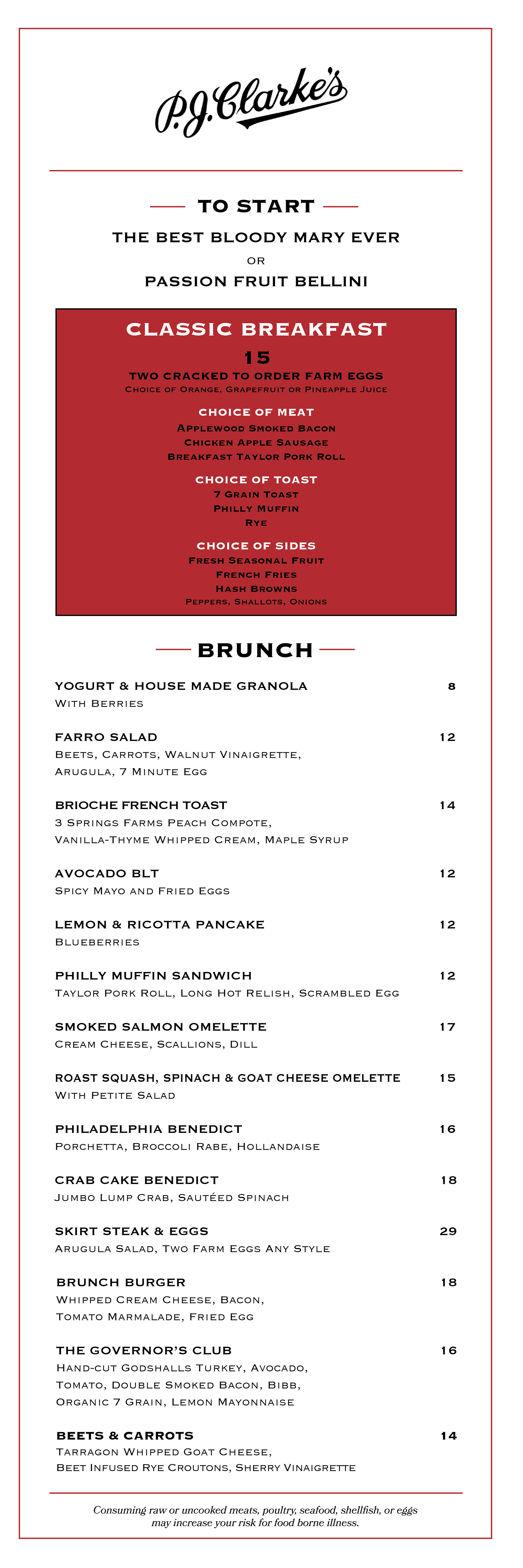 P.J. Clarke’s Launches Brunch