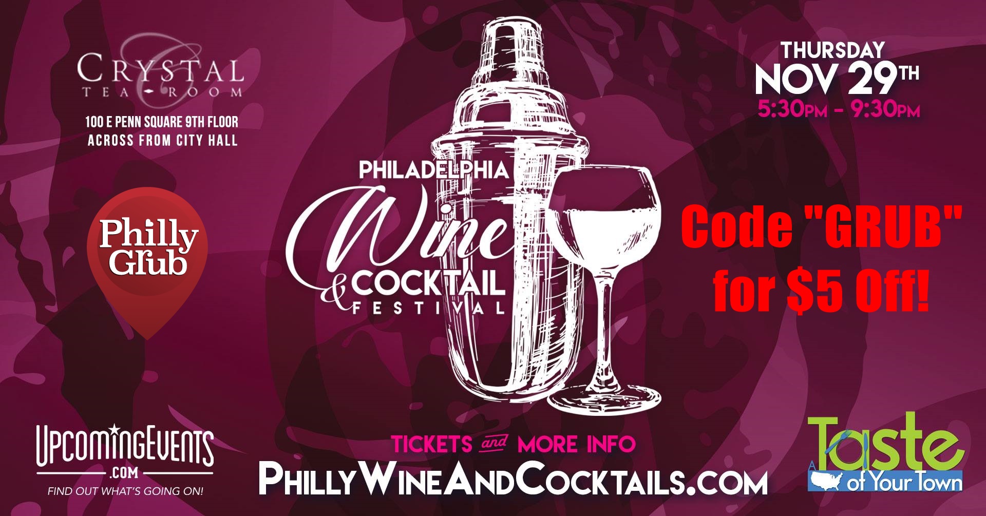 Discount Tickets for The Philadelphia Wine & Cocktail Festival