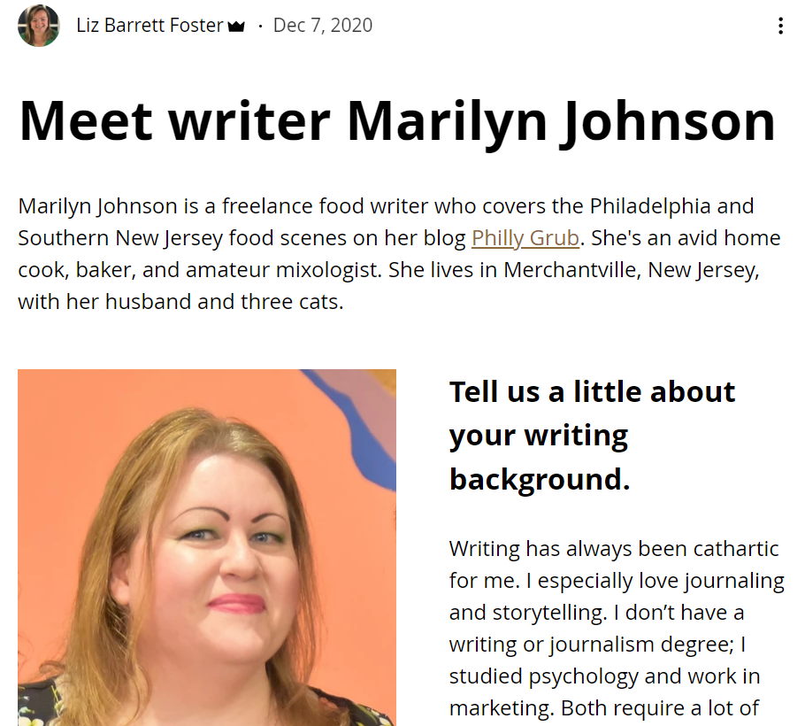 My Eat Like a Writer Interview