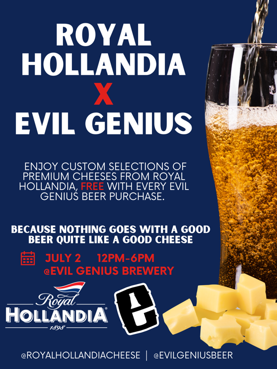 Evil Genius Beer & Royal Hollandia Cheese Pairing Event