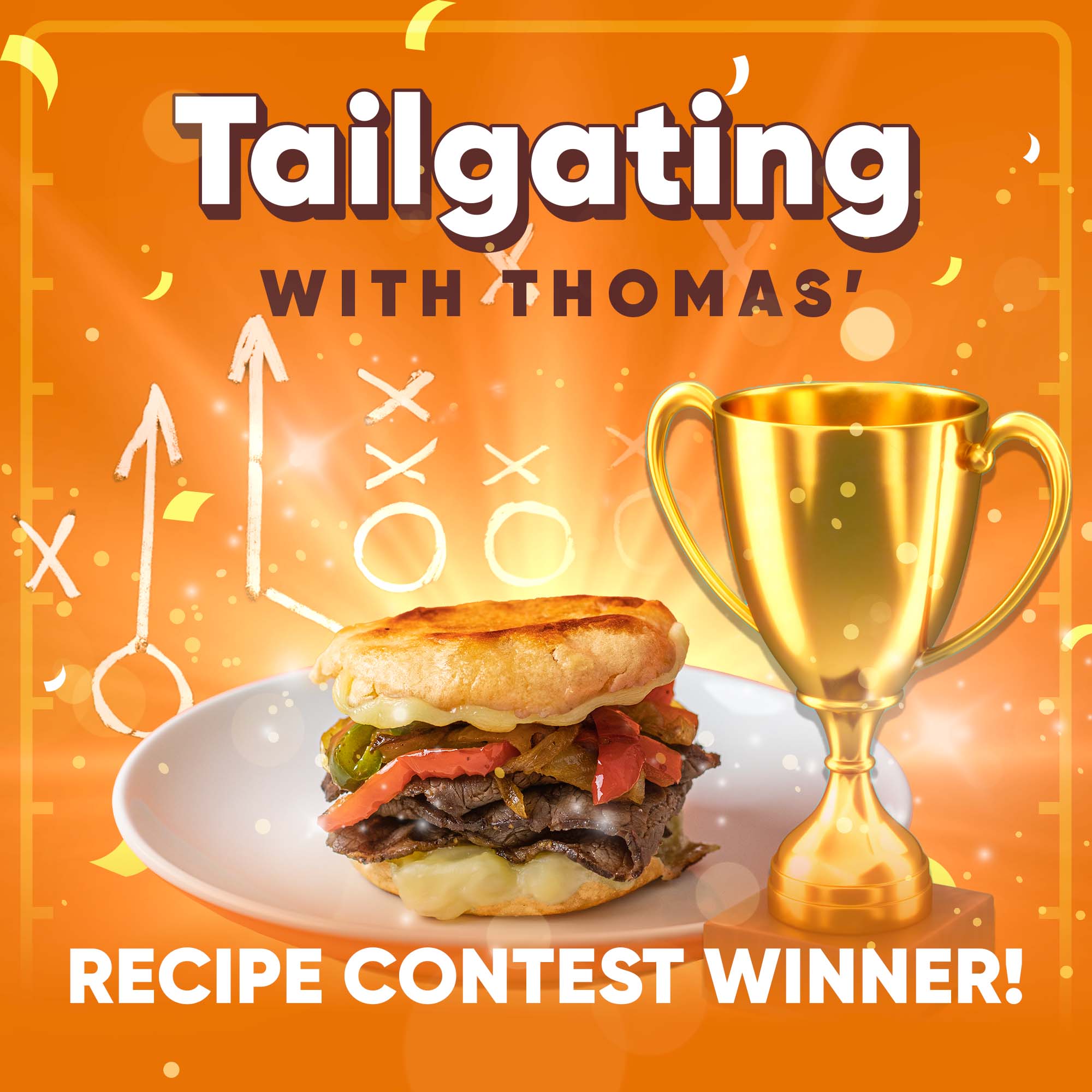 Tailgating with Thomas’ Breads: Grilled English Muffin Cheesesteak Recipe